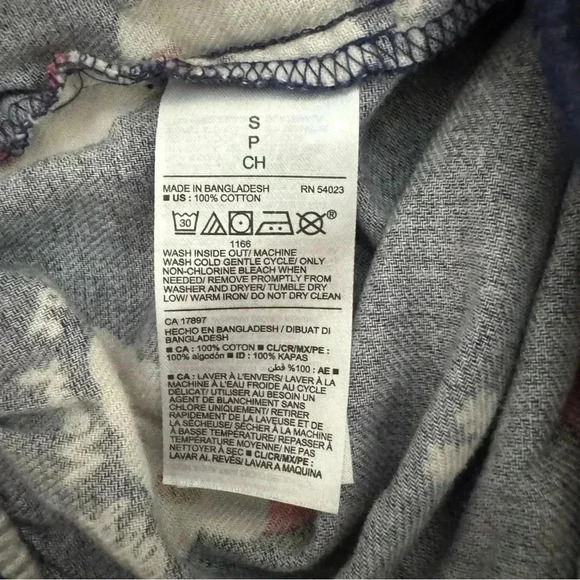 Old Navy Navy Flannel Santa Pajama Drawstring Closure Straight Leg SZ S #2184 - Picture 6 of 11